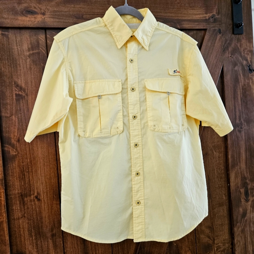 World Wide Sportsman Yellow Fishing Shirt Men's Small